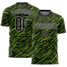 Загрузить изображение в средство просмотра галереи, Custom Black Neon Green-White Line Sports Sublimation Soccer Uniform Jersey
