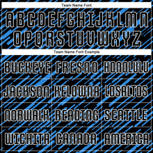 Загрузить изображение в средство просмотра галереи, Custom Black Powder Blue-White Line Sports Sublimation Soccer Uniform Jersey
