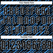 Загрузить изображение в средство просмотра галереи, Custom Black Powder Blue-White Line Sports Sublimation Soccer Uniform Jersey
