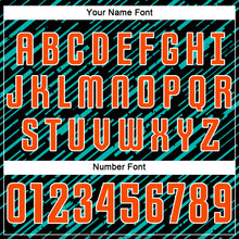 Загрузить изображение в средство просмотра галереи, Custom Black Orange Aqua-White Line Sports Sublimation Soccer Uniform Jersey
