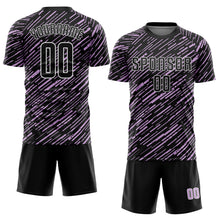 Load image into Gallery viewer, Custom Black Light Purple-White Line Sports Sublimation Soccer Uniform Jersey

