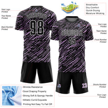 Load image into Gallery viewer, Custom Black Light Purple-White Line Sports Sublimation Soccer Uniform Jersey
