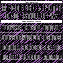 Charger l'image dans la galerie, Custom Black Medium Purple-White Line Sports Sublimation Soccer Uniform Jersey
