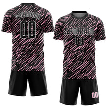 Charger l'image dans la galerie, Custom Black Light Pink-White Line Sports Sublimation Soccer Uniform Jersey
