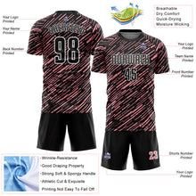 Charger l'image dans la galerie, Custom Black Medium Pink-White Line Sports Sublimation Soccer Uniform Jersey
