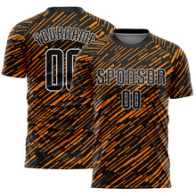 Load image into Gallery viewer, Custom Black Bay Orange-White Line Sports Sublimation Soccer Uniform Jersey
