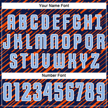 Charger l'image dans la galerie, Custom Navy Light Blue Orange-White Line Sports Sublimation Soccer Uniform Jersey
