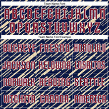 Загрузить изображение в средство просмотра галереи, Custom Navy Crimson Cream-White Line Sports Sublimation Soccer Uniform Jersey
