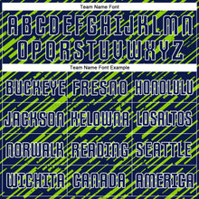 Charger l'image dans la galerie, Custom Navy Neon Green-White Line Sports Sublimation Soccer Uniform Jersey
