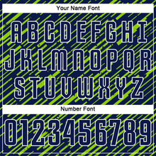 Charger l'image dans la galerie, Custom Navy Neon Green-White Line Sports Sublimation Soccer Uniform Jersey
