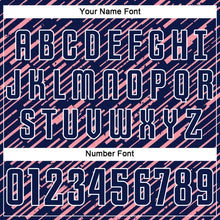 Charger l'image dans la galerie, Custom Navy Medium Pink-White Line Sports Sublimation Soccer Uniform Jersey
