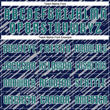 Charger l'image dans la galerie, Custom Navy Teal Gray-White Line Sports Sublimation Soccer Uniform Jersey
