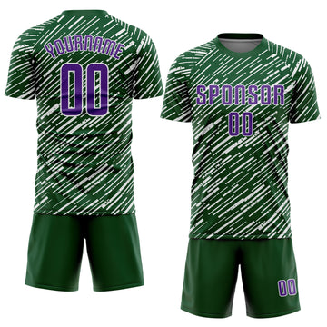 Custom Green Purple-White Line Sports Sublimation Soccer Uniform Jersey
