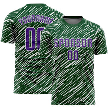 Charger l'image dans la galerie, Custom Green Purple-White Line Sports Sublimation Soccer Uniform Jersey
