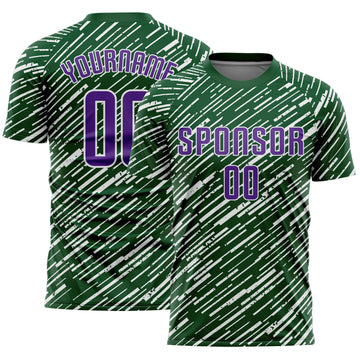 Custom Green Purple-White Line Sports Sublimation Soccer Uniform Jersey