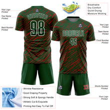 Загрузить изображение в средство просмотра галереи, Custom Green Red-White Line Sports Sublimation Soccer Uniform Jersey
