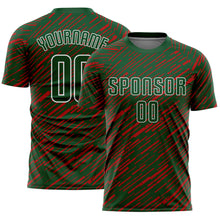 Загрузить изображение в средство просмотра галереи, Custom Green Red-White Line Sports Sublimation Soccer Uniform Jersey

