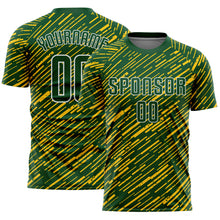 Load image into Gallery viewer, Custom Green Yellow-White Line Sports Sublimation Soccer Uniform Jersey
