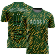 Загрузить изображение в средство просмотра галереи, Custom Green Old Gold-White Line Sports Sublimation Soccer Uniform Jersey
