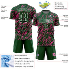 Load image into Gallery viewer, Custom Green Pink-White Line Sports Sublimation Soccer Uniform Jersey
