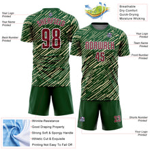Charger l'image dans la galerie, Custom Green Crimson Cream-White Line Sports Sublimation Soccer Uniform Jersey
