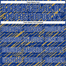 Charger l'image dans la galerie, Custom Royal Old Gold-White Line Sports Sublimation Soccer Uniform Jersey
