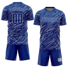 Charger l'image dans la galerie, Custom Royal Gray-White Line Sports Sublimation Soccer Uniform Jersey
