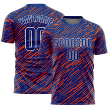 Charger l'image dans la galerie, Custom Royal Orange-White Line Sports Sublimation Soccer Uniform Jersey
