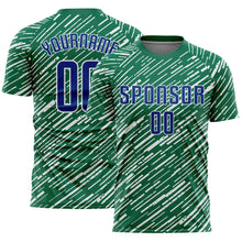 Load image into Gallery viewer, Custom Kelly Green Royal-White Line Sports Sublimation Soccer Uniform Jersey
