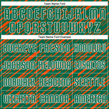 Laden Sie das Bild in den Galerie-Viewer, Custom Kelly Green Orange-White Line Sports Sublimation Soccer Uniform Jersey
