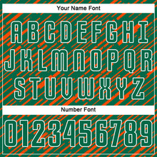 Laden Sie das Bild in den Galerie-Viewer, Custom Kelly Green Orange-White Line Sports Sublimation Soccer Uniform Jersey
