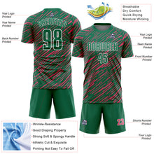 Загрузить изображение в средство просмотра галереи, Custom Kelly Green Neon Pink-White Line Sports Sublimation Soccer Uniform Jersey
