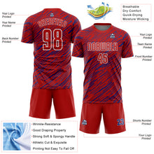Charger l'image dans la galerie, Custom Red Royal-White Line Sports Sublimation Soccer Uniform Jersey
