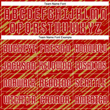 Загрузить изображение в средство просмотра галереи, Custom Red Old Gold-White Line Sports Sublimation Soccer Uniform Jersey
