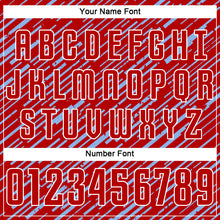 Загрузить изображение в средство просмотра галереи, Custom Red Light Blue-White Line Sports Sublimation Soccer Uniform Jersey
