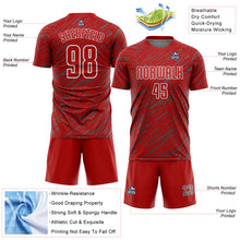 Загрузить изображение в средство просмотра галереи, Custom Red Steel Gray-White Line Sports Sublimation Soccer Uniform Jersey
