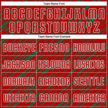 Загрузить изображение в средство просмотра галереи, Custom Red Kelly Green-White Line Sports Sublimation Soccer Uniform Jersey
