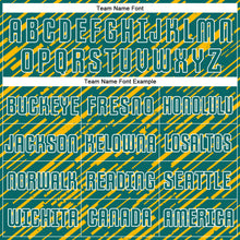 Загрузить изображение в средство просмотра галереи, Custom Teal Gold-White Line Sports Sublimation Soccer Uniform Jersey
