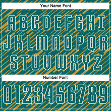 Загрузить изображение в средство просмотра галереи, Custom Teal Old Gold-White Line Sports Sublimation Soccer Uniform Jersey
