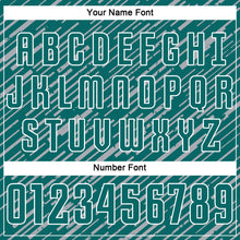 Charger l'image dans la galerie, Custom Teal Gray-White Line Sports Sublimation Soccer Uniform Jersey
