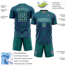 Charger l'image dans la galerie, Custom Teal Purple-White Line Sports Sublimation Soccer Uniform Jersey
