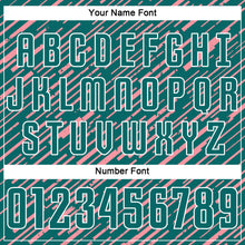 Laden Sie das Bild in den Galerie-Viewer, Custom Teal Medium Pink-White Line Sports Sublimation Soccer Uniform Jersey
