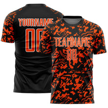 Load image into Gallery viewer, Custom Black Orange-White Liquid Fluid Pattern Sports Sublimation Soccer Uniform Jersey
