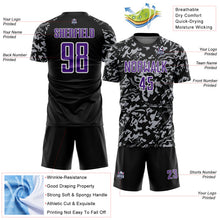 Load image into Gallery viewer, Custom Black Purple Gray-White Liquid Fluid Pattern Sports Sublimation Soccer Uniform Jersey
