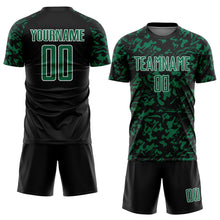 Load image into Gallery viewer, Custom Black Kelly Green-White Liquid Fluid Pattern Sports Sublimation Soccer Uniform Jersey
