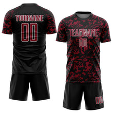Load image into Gallery viewer, Custom Black Crimson-White Liquid Fluid Pattern Sports Sublimation Soccer Uniform Jersey
