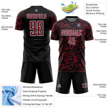 Load image into Gallery viewer, Custom Black Crimson-White Liquid Fluid Pattern Sports Sublimation Soccer Uniform Jersey
