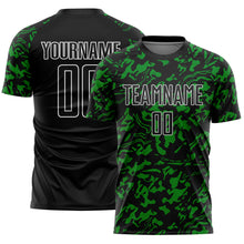 Load image into Gallery viewer, Custom Black Grass Green-White Liquid Fluid Pattern Sports Sublimation Soccer Uniform Jersey
