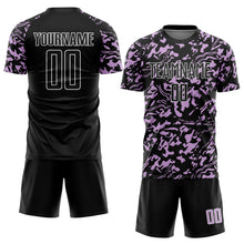Load image into Gallery viewer, Custom Black Light Purple-White Liquid Fluid Pattern Sports Sublimation Soccer Uniform Jersey
