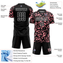 Load image into Gallery viewer, Custom Black Medium Pink-White Liquid Fluid Pattern Sports Sublimation Soccer Uniform Jersey
